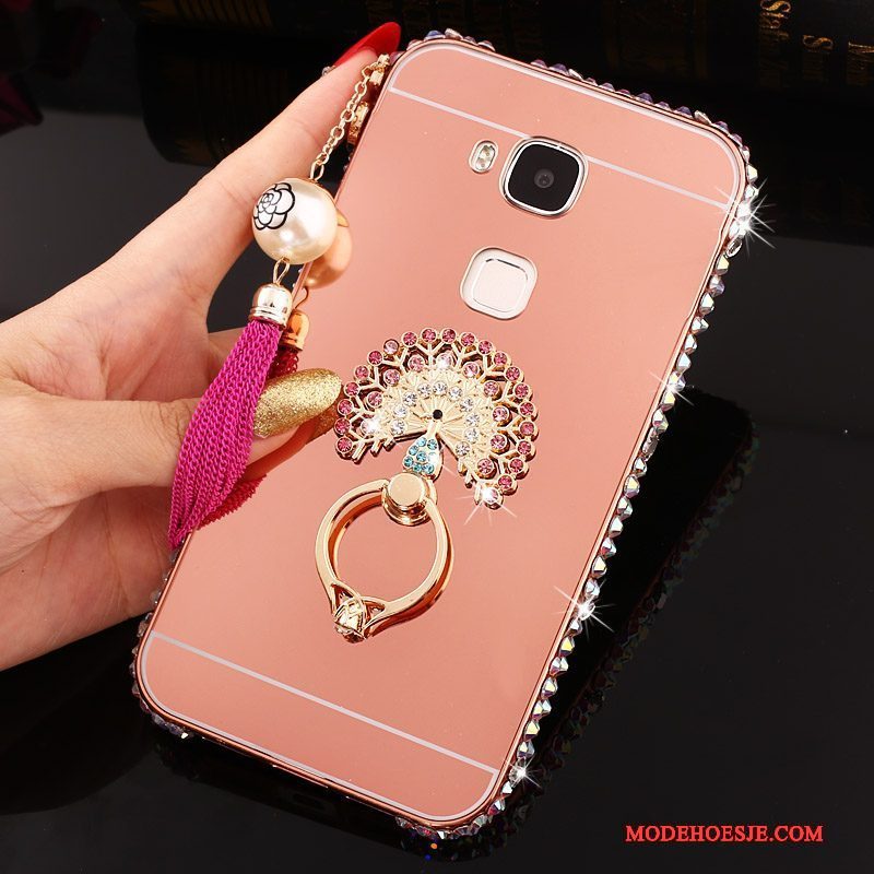 Hoesje Huawei G7 Plus Metaal Anti-fall Ring, Hoes Huawei G7 Plus Bescherming Telefoon Goud