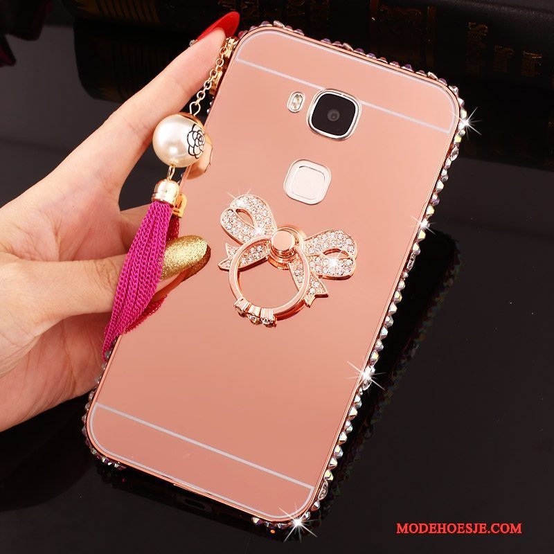 Hoesje Huawei G7 Plus Metaal Anti-fall Ring, Hoes Huawei G7 Plus Bescherming Telefoon Goud