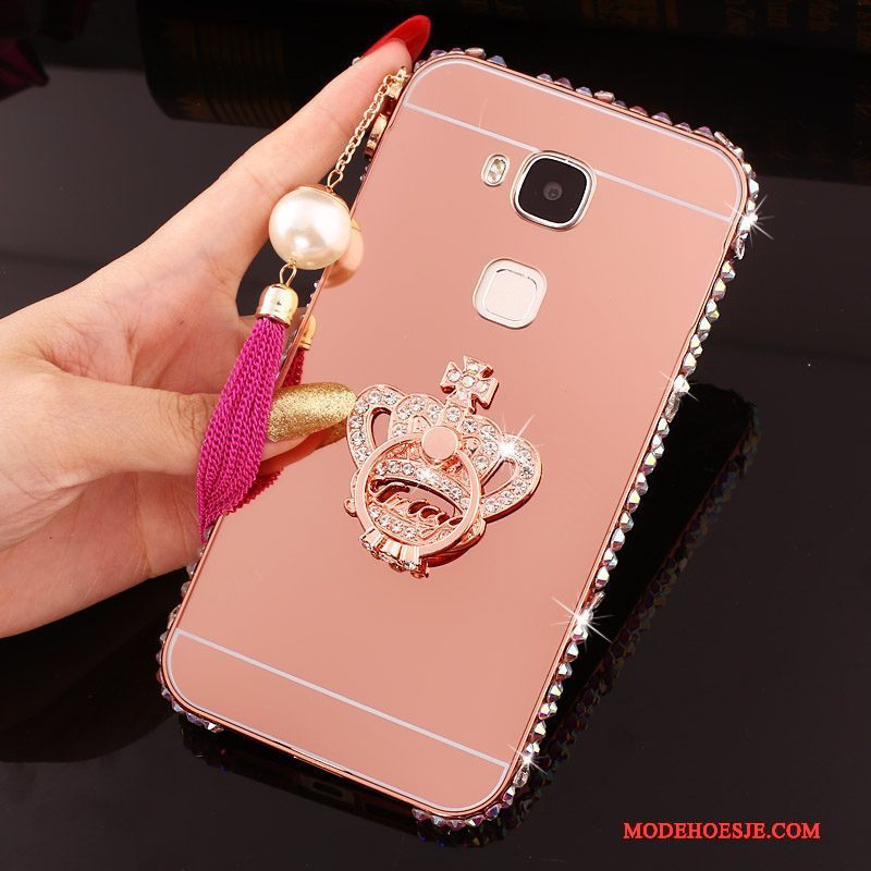 Hoesje Huawei G7 Plus Metaal Anti-fall Ring, Hoes Huawei G7 Plus Bescherming Telefoon Goud