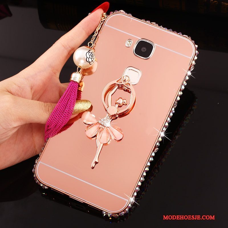 Hoesje Huawei G7 Plus Metaal Anti-fall Ring, Hoes Huawei G7 Plus Bescherming Telefoon Goud