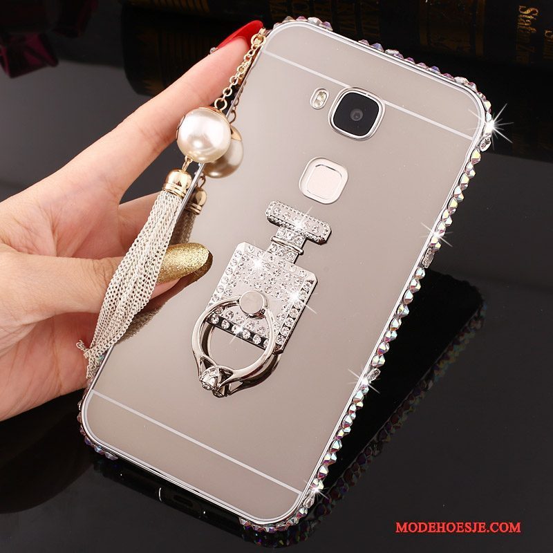 Hoesje Huawei G7 Plus Metaal Anti-fall Ring, Hoes Huawei G7 Plus Bescherming Telefoon Goud