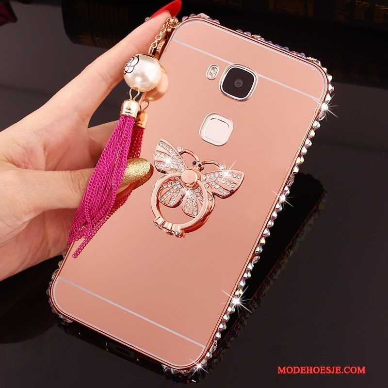 Hoesje Huawei G7 Plus Metaal Anti-fall Ring, Hoes Huawei G7 Plus Bescherming Telefoon Goud