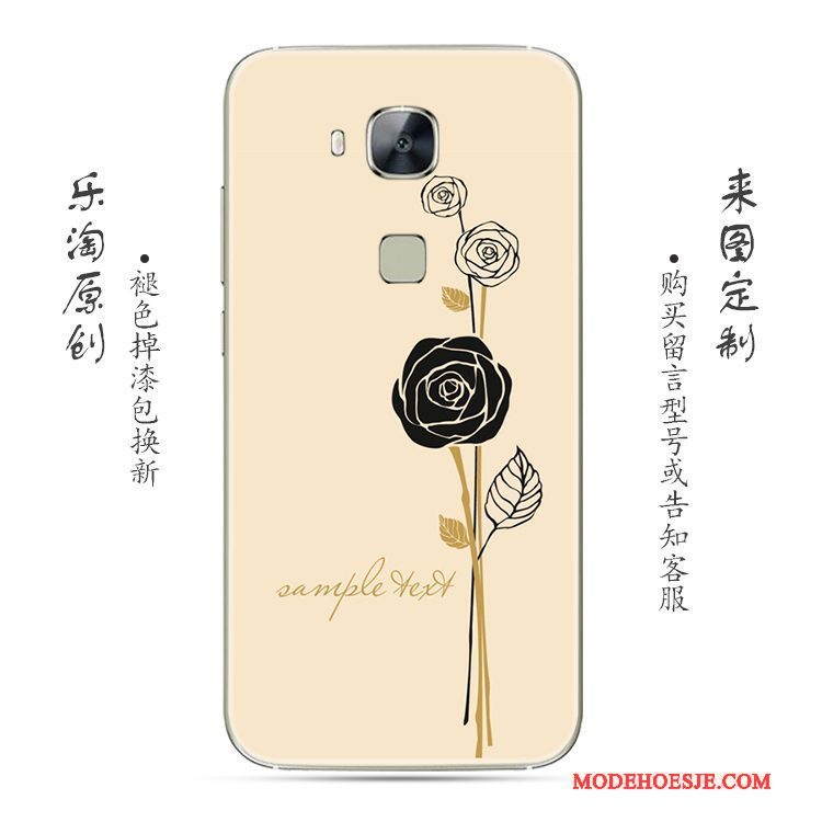 Hoesje Huawei G7 Plus Scheppend Telefoon Roze, Hoes Huawei G7 Plus Zacht Bloemen Doorzichtig