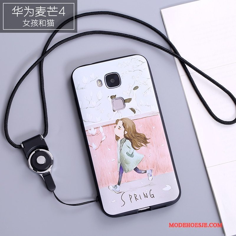 Hoesje Huawei G7 Plus Siliconen Anti-fall Trend, Hoes Huawei G7 Plus Bescherming Hanger Wit