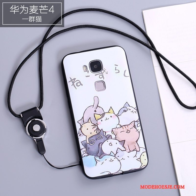 Hoesje Huawei G7 Plus Siliconen Anti-fall Trend, Hoes Huawei G7 Plus Bescherming Hanger Wit