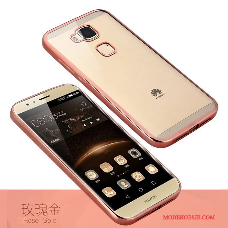 Hoesje Huawei G7 Plus Siliconen Hanger Roze, Hoes Huawei G7 Plus Bescherming Doorzichtig Trend