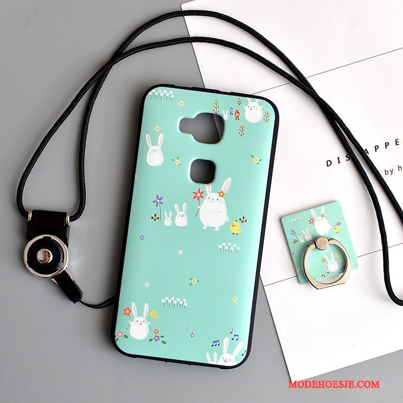 Hoesje Huawei G7 Plus Siliconen Roze Mooie, Hoes Huawei G7 Plus Spotprent Anti-fall Hanger