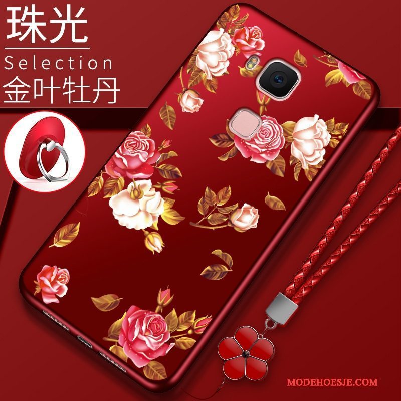 Hoesje Huawei G7 Plus Siliconen Trend Rood, Hoes Huawei G7 Plus Zacht Schrobben Anti-fall