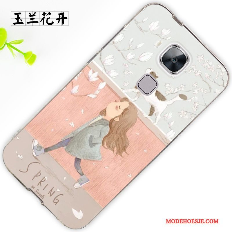 Hoesje Huawei G7 Plus Siliconen Wit Trend, Hoes Huawei G7 Plus Bescherming Hangertelefoon