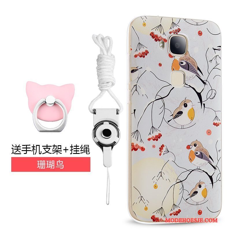 Hoesje Huawei G7 Plus Spotprent Telefoon Trend, Hoes Huawei G7 Plus Zacht Roze Hanger