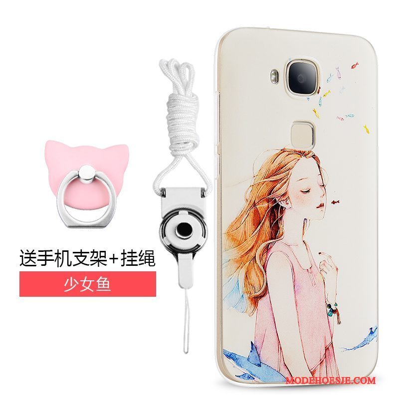 Hoesje Huawei G7 Plus Spotprent Telefoon Trend, Hoes Huawei G7 Plus Zacht Roze Hanger