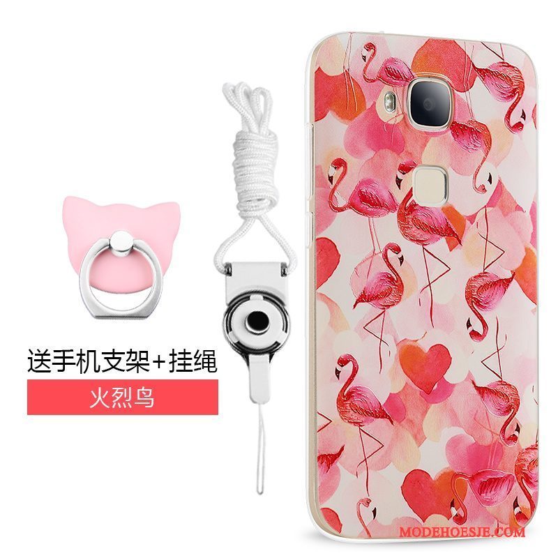 Hoesje Huawei G7 Plus Spotprent Telefoon Trend, Hoes Huawei G7 Plus Zacht Roze Hanger