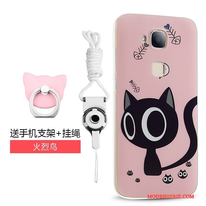 Hoesje Huawei G7 Plus Spotprent Telefoon Trend, Hoes Huawei G7 Plus Zacht Roze Hanger