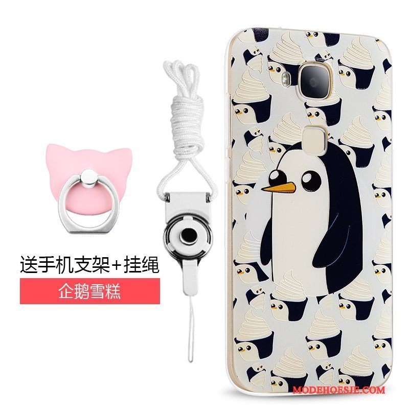 Hoesje Huawei G7 Plus Spotprent Telefoon Trend, Hoes Huawei G7 Plus Zacht Roze Hanger