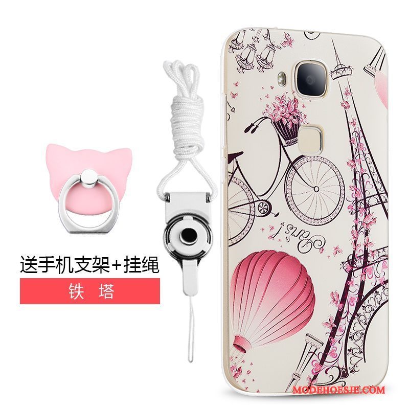 Hoesje Huawei G7 Plus Spotprent Telefoon Trend, Hoes Huawei G7 Plus Zacht Roze Hanger