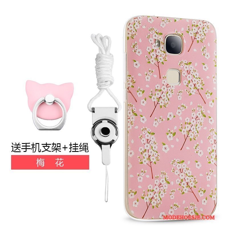 Hoesje Huawei G7 Plus Spotprent Telefoon Trend, Hoes Huawei G7 Plus Zacht Roze Hanger