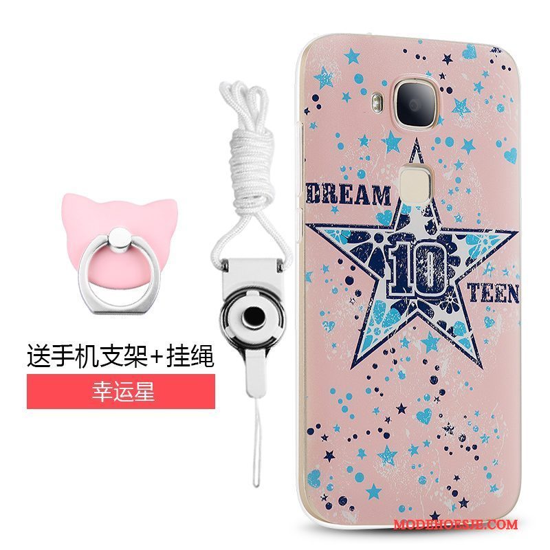 Hoesje Huawei G7 Plus Spotprent Telefoon Trend, Hoes Huawei G7 Plus Zacht Roze Hanger