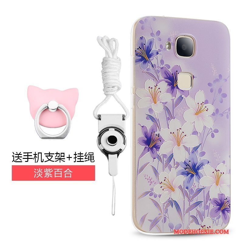 Hoesje Huawei G7 Plus Spotprent Telefoon Trend, Hoes Huawei G7 Plus Zacht Roze Hanger