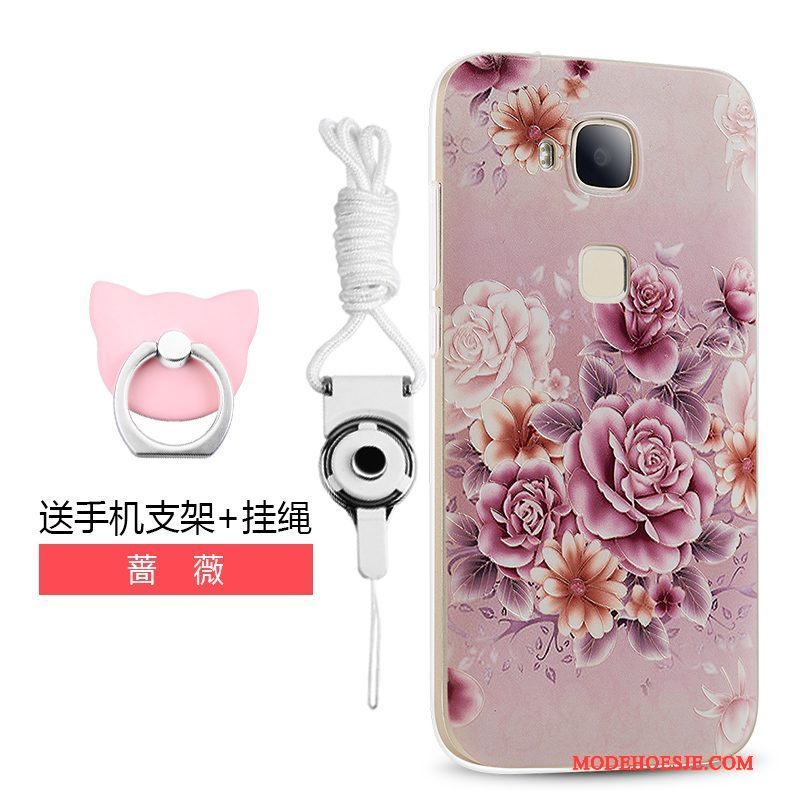 Hoesje Huawei G7 Plus Spotprent Telefoon Trend, Hoes Huawei G7 Plus Zacht Roze Hanger