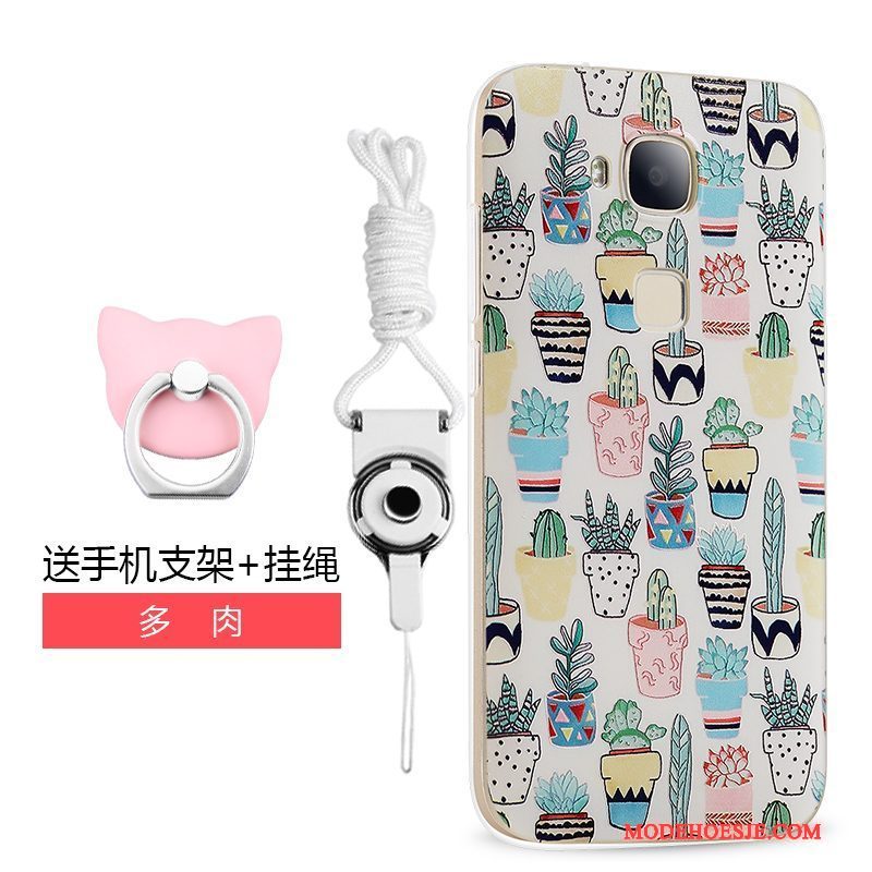 Hoesje Huawei G7 Plus Spotprent Telefoon Trend, Hoes Huawei G7 Plus Zacht Roze Hanger