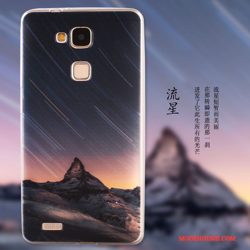Hoesje Huawei G7 Plus Zacht Anti-fall Blauw, Hoes Huawei G7 Plus Bescherming Telefoon