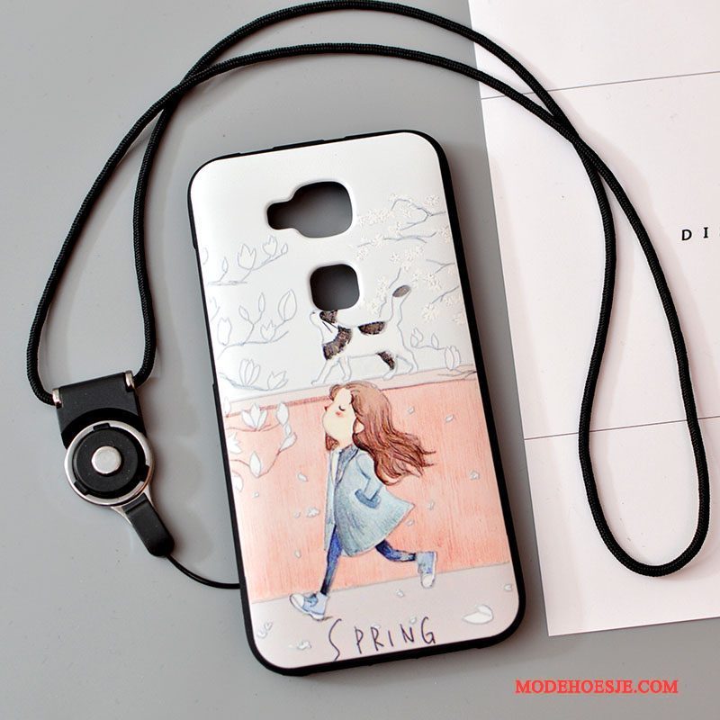 Hoesje Huawei G7 Plus Zacht Anti-fall Hanger, Hoes Huawei G7 Plus Siliconen Geeltelefoon