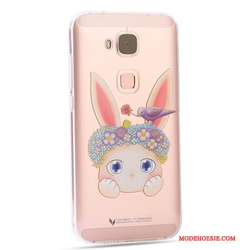 Hoesje Huawei G7 Plus Zacht Telefoon Roze, Hoes Huawei G7 Plus Siliconen Persoonlijk