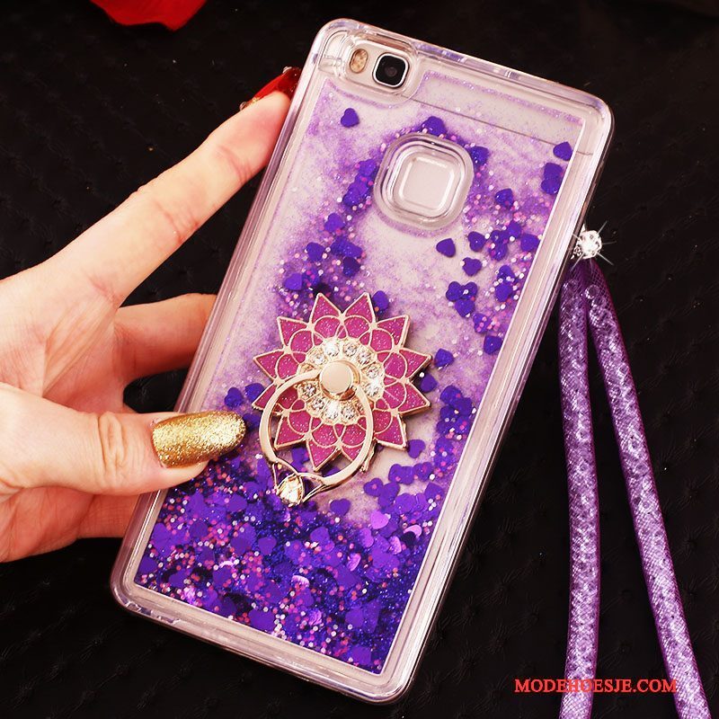 Hoesje Huawei G9 Lite Strass Anti-falltelefoon, Hoes Huawei G9 Lite Bescherming Roze Jeugd