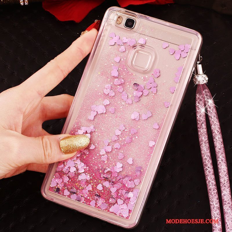 Hoesje Huawei G9 Lite Strass Anti-falltelefoon, Hoes Huawei G9 Lite Bescherming Roze Jeugd