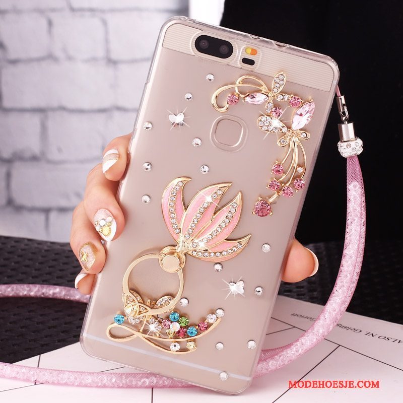 Hoesje Huawei G9 Lite Strass Ringtelefoon, Hoes Huawei G9 Lite Bescherming Jeugd Klittenband