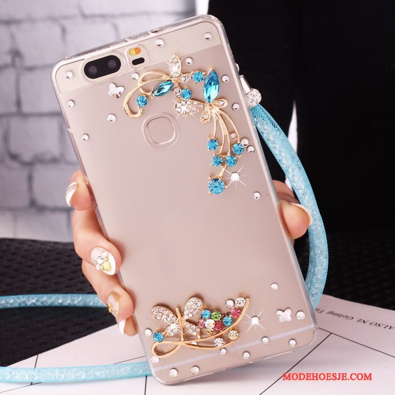 Hoesje Huawei G9 Lite Strass Ringtelefoon, Hoes Huawei G9 Lite Bescherming Jeugd Klittenband