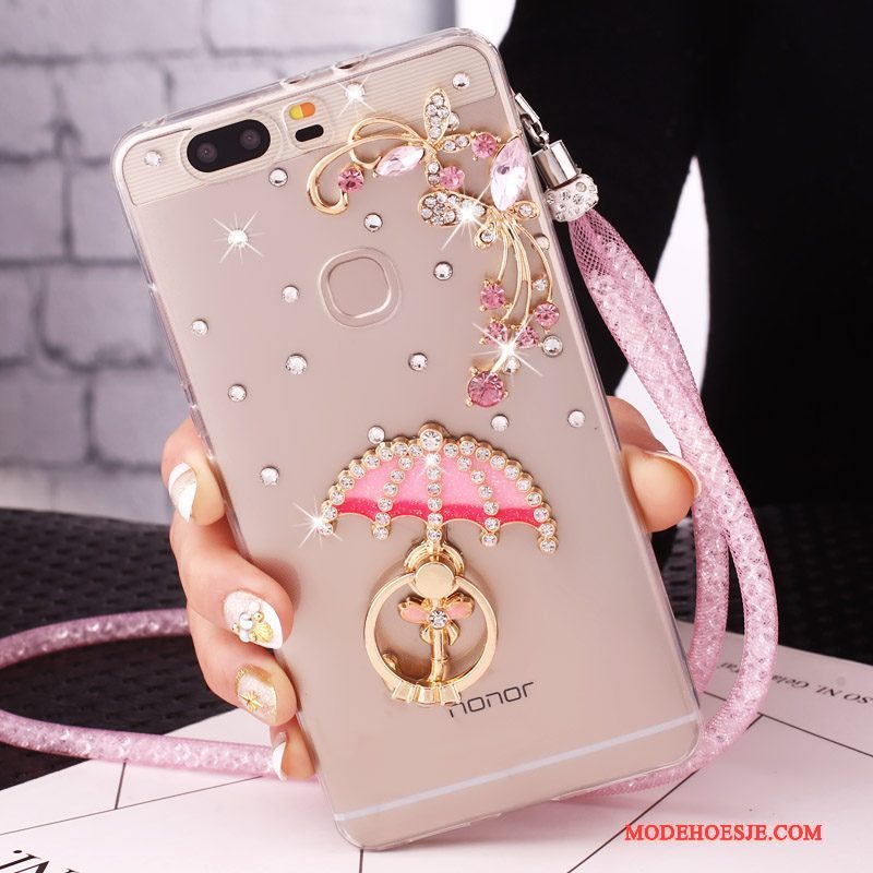 Hoesje Huawei G9 Lite Strass Ringtelefoon, Hoes Huawei G9 Lite Bescherming Jeugd Klittenband