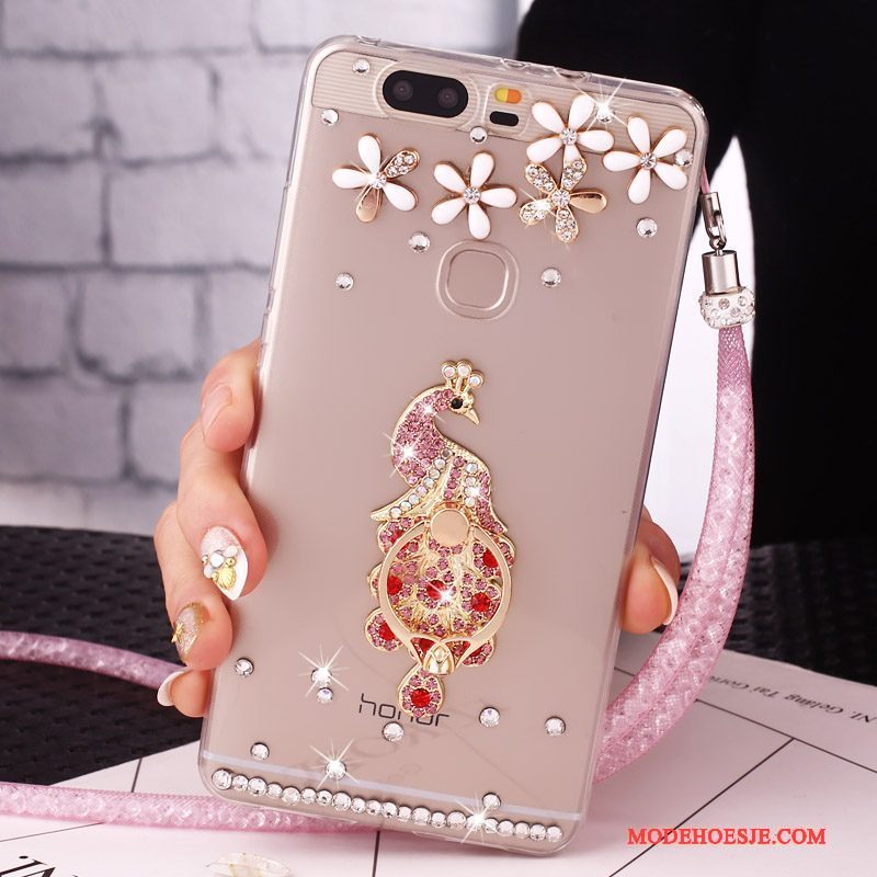 Hoesje Huawei G9 Lite Strass Ringtelefoon, Hoes Huawei G9 Lite Bescherming Jeugd Klittenband