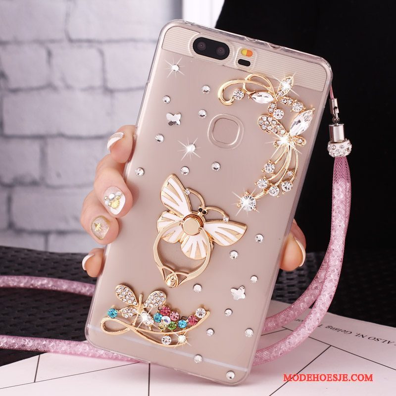 Hoesje Huawei G9 Lite Strass Ringtelefoon, Hoes Huawei G9 Lite Bescherming Jeugd Klittenband