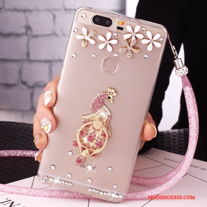 Hoesje Huawei G9 Lite Strass Ringtelefoon, Hoes Huawei G9 Lite Bescherming Jeugd Klittenband