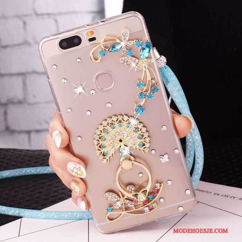 Hoesje Huawei G9 Lite Strass Ringtelefoon, Hoes Huawei G9 Lite Bescherming Jeugd Klittenband