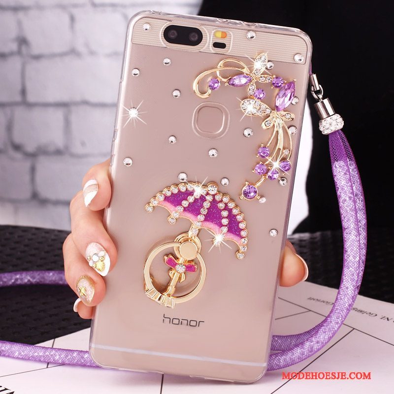 Hoesje Huawei G9 Lite Strass Ringtelefoon, Hoes Huawei G9 Lite Bescherming Jeugd Klittenband