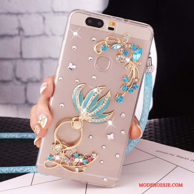 Hoesje Huawei G9 Lite Strass Ringtelefoon, Hoes Huawei G9 Lite Bescherming Jeugd Klittenband