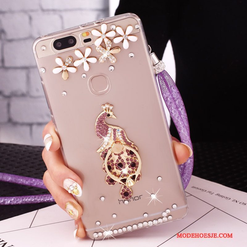 Hoesje Huawei G9 Lite Strass Ringtelefoon, Hoes Huawei G9 Lite Bescherming Jeugd Klittenband