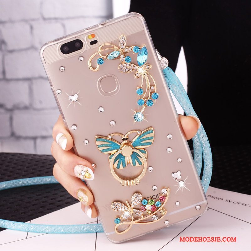 Hoesje Huawei G9 Lite Strass Ringtelefoon, Hoes Huawei G9 Lite Bescherming Jeugd Klittenband