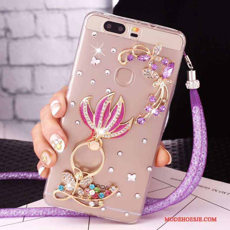 Hoesje Huawei G9 Lite Strass Ringtelefoon, Hoes Huawei G9 Lite Bescherming Jeugd Klittenband