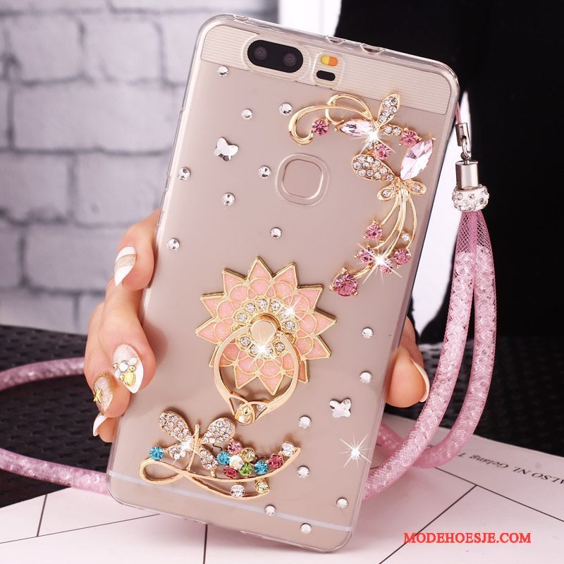 Hoesje Huawei G9 Lite Strass Ringtelefoon, Hoes Huawei G9 Lite Bescherming Jeugd Klittenband