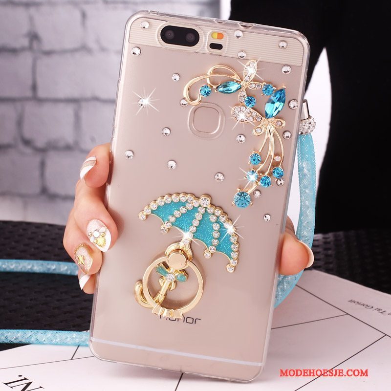 Hoesje Huawei G9 Lite Strass Ringtelefoon, Hoes Huawei G9 Lite Bescherming Jeugd Klittenband