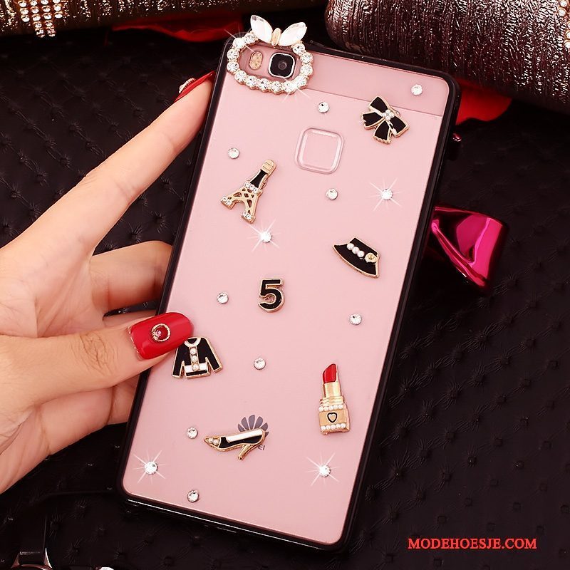 Hoesje Huawei G9 Lite Zacht Telefoon Jeugd, Hoes Huawei G9 Lite Strass Trend Roze