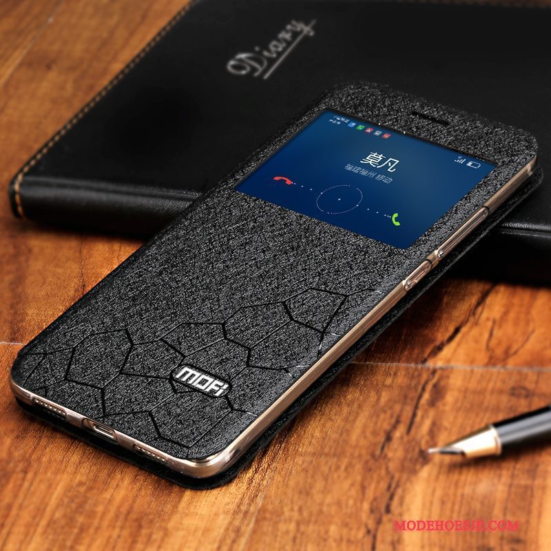 Hoesje Huawei G9 Plus Bescherming Anti-fall Open Het Venster, Hoes Huawei G9 Plus Folio Goudtelefoon