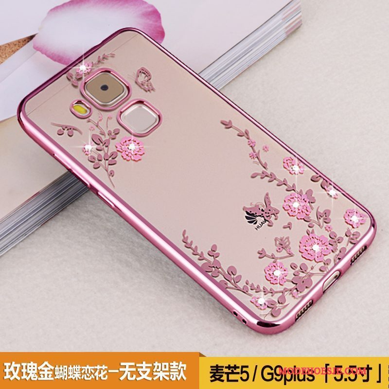 Hoesje Huawei G9 Plus Bescherming Anti-fall Trend, Hoes Huawei G9 Plus Zacht Rose Goudtelefoon