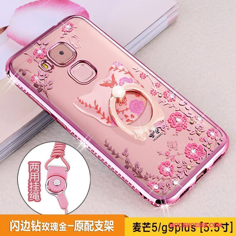 Hoesje Huawei G9 Plus Bescherming Anti-fall Trend, Hoes Huawei G9 Plus Zacht Rose Goudtelefoon