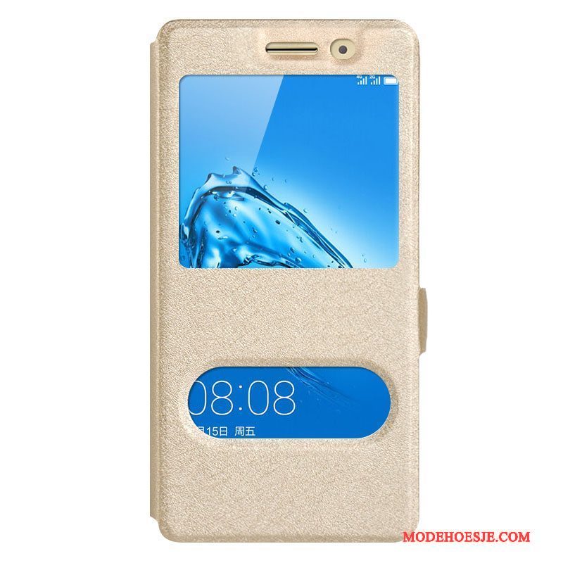 Hoesje Huawei G9 Plus Folio Blauw Open Het Venster, Hoes Huawei G9 Plus Ondersteuning Telefoon