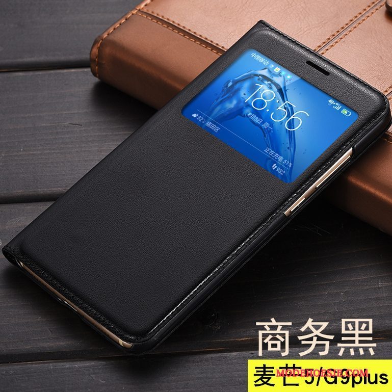 Hoesje Huawei G9 Plus Folio Goudtelefoon, Hoes Huawei G9 Plus Leer