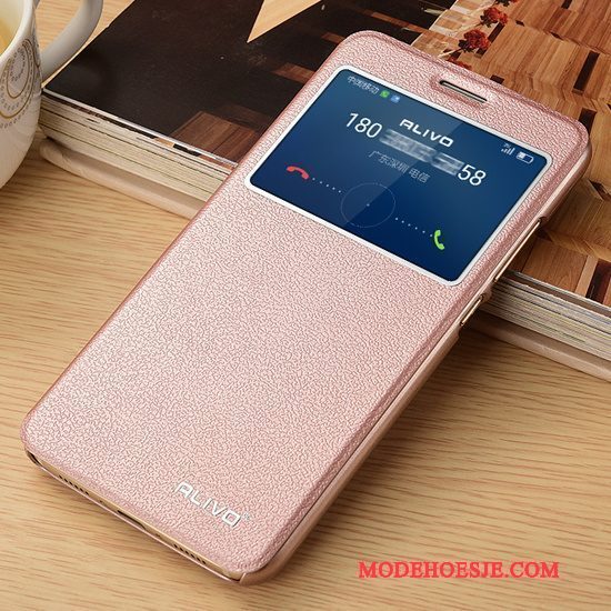 Hoesje Huawei G9 Plus Folio Telefoon Roze, Hoes Huawei G9 Plus Leer